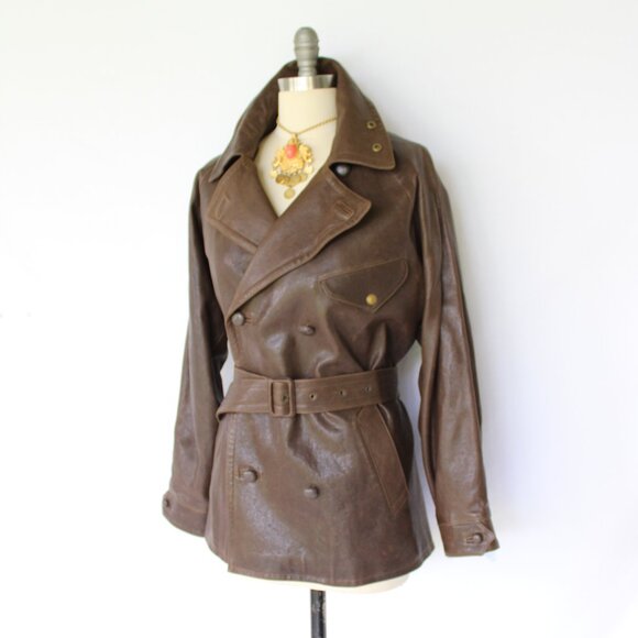 RALPH LAUREN Purple label collection leather military moto Spy Jacket POLO RRL - Picture 4 of 9